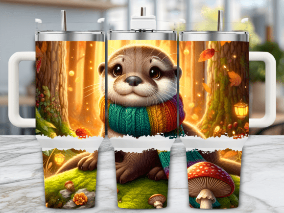 Autumn Otter Cozy Forest Tumbler Wraps Graphics Review