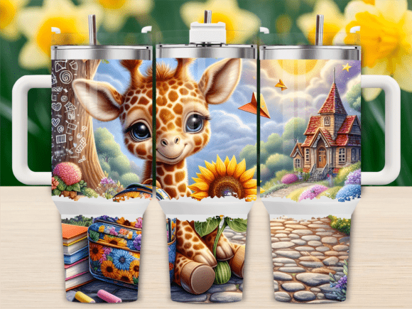 Baby Giraffe School Tumbler Wraps Graphics Review