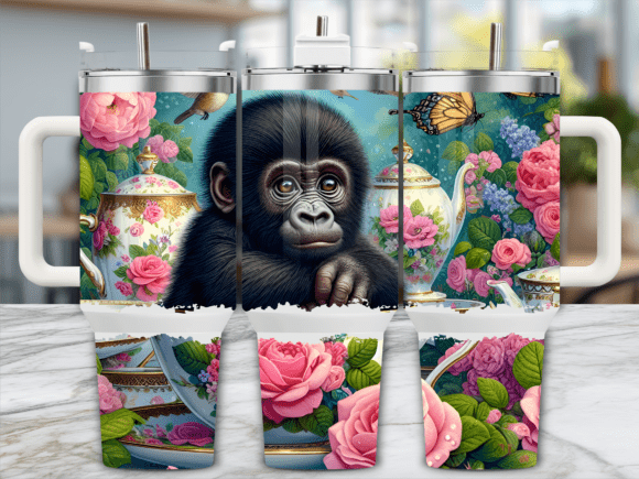 Baby Gorilla with Teapot 40oz Tumbler: Graphics & Tumbler Wraps Review