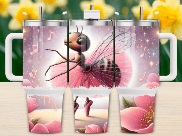 Ballerina Bee Ant Fairy Tumbler Wraps Graphics
