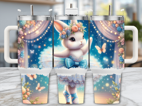 Ballerina Bunny Stage 40oz Tumbler Wrap & Graphics