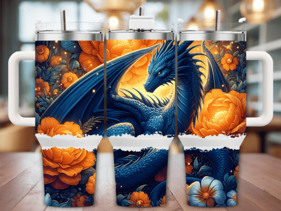 Blue Dragon Orange Flowers 40oz Tumbler Graphics Review