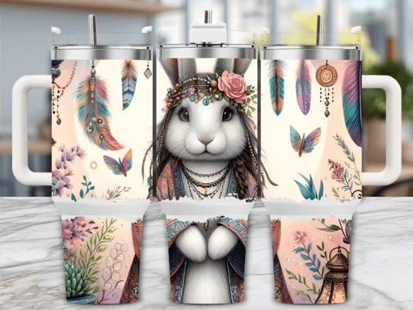 Bunny Feathers Dreamcatcher Graphics & Tumbler Wraps