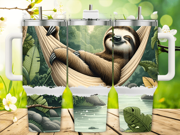 Chill Sloth Swinging Trees Tumbler Wraps Graphics Review