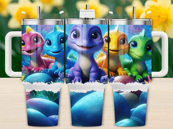 Colorful Baby Dino Tumbler Wrap Graphics Review