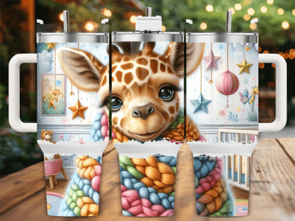 Cute Baby Giraffe Nursery 40oz Tumbler Graphics & Wraps