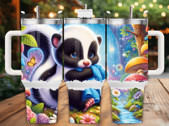 Cute Baby Skunk Graphics for Tumbler Wraps