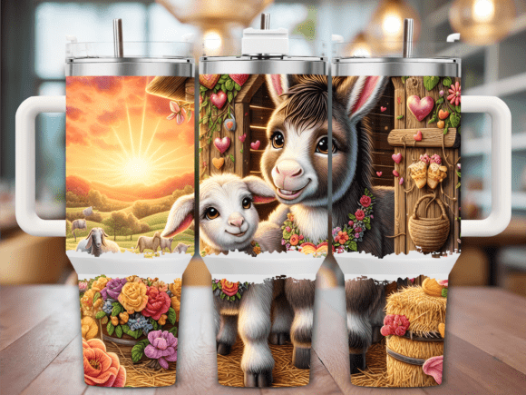 Cute Donkey and Lamb Graphics: Tumbler Wraps Review