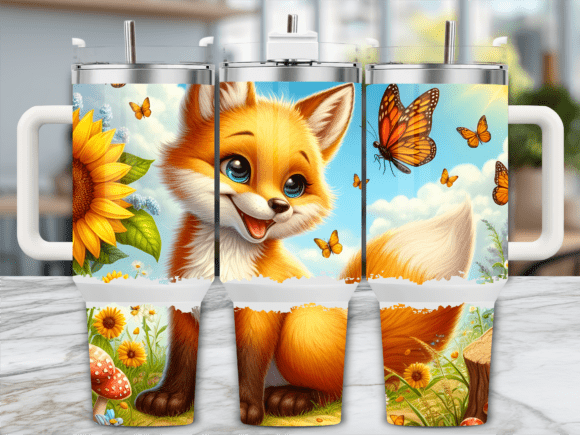 Cute Fox in Sunflowers Tumbler Wrap Review