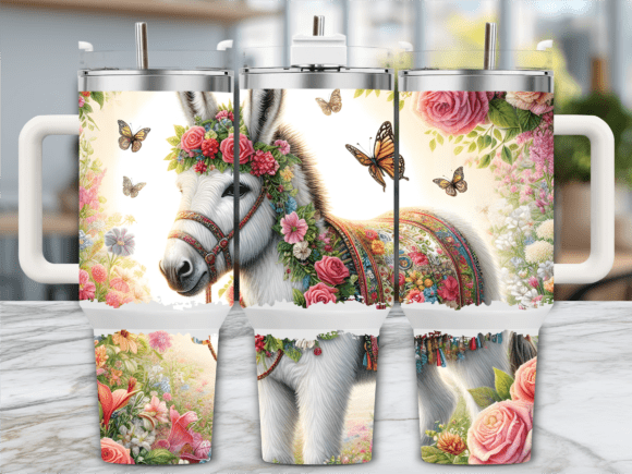 Donkey Butterflies 40oz Tumbler Wrap: Graphics for Tumbler Wraps