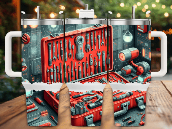 Futuristic Red Tool Set Kit 40oz Tumbler Review