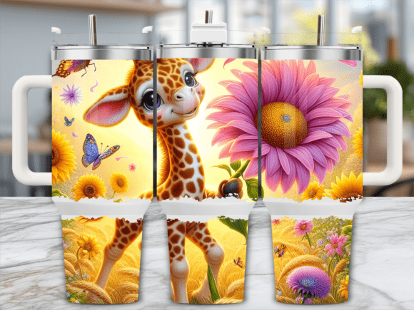 Giraffe in Wildflowers 40oz Tumbler Wrap Graphics Review