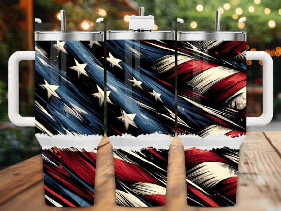 Grunge American Flag Stars Tumbler Wraps Graphics