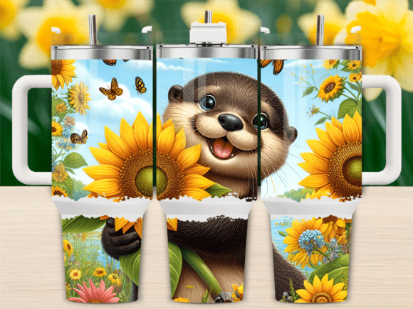 Happy Otter Sunflower 40oz Tumbler Wrap Graphics Review