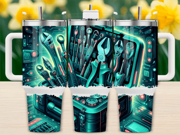 Neon Sci-Fi Tools Set 40oz Tumbler Wrap Review
