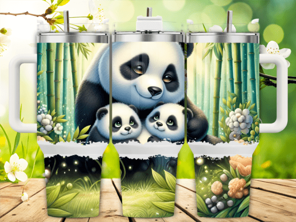 Panda Bamboo Forest 40oz Tumbler Wrap: Graphics for Tumbler Wraps
