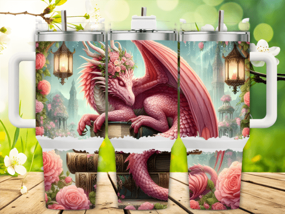 Pink Dragon in a Garden Graphics Tumbler Wraps Review