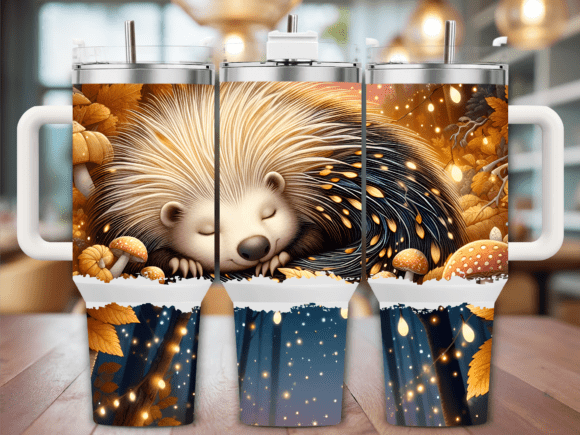 Porcupine Autumn Scene Tumbler Wraps Graphics Review