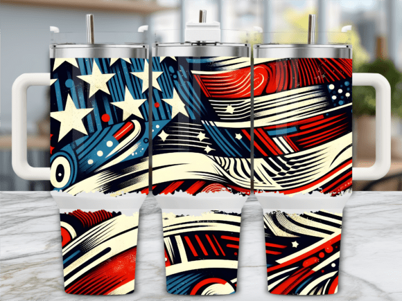 Retro Vintage Flag Graphics for Tumbler Wraps