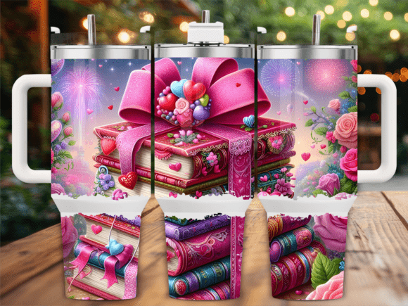 Romantic Book Stack Bow 40oz Tumbler Graphics & Wraps Review