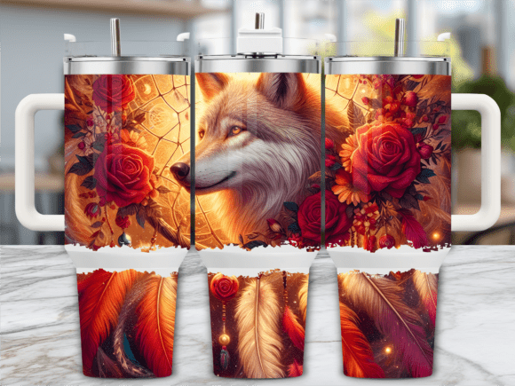 Rose Wolf Dreamcatcher Tumbler Wraps Graphics Review