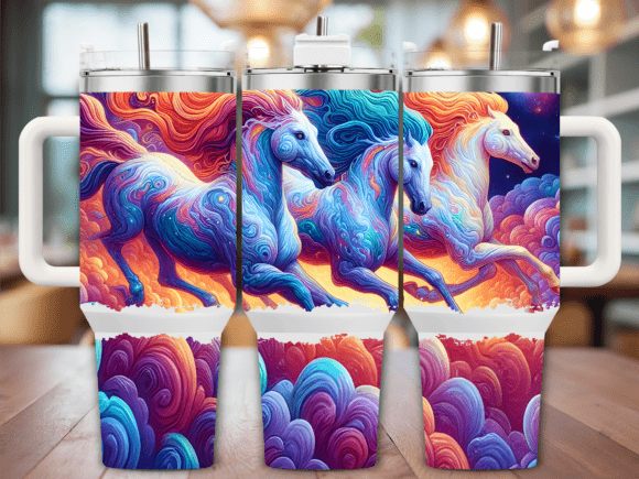 Running Fantasy Horses 40oz Tumbler Wraps Graphics Review