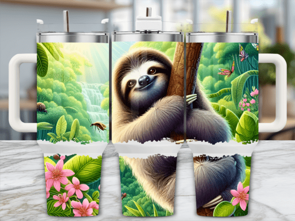Smiling Sloth Floral Jungle 40oz Tumbler Graphics Review