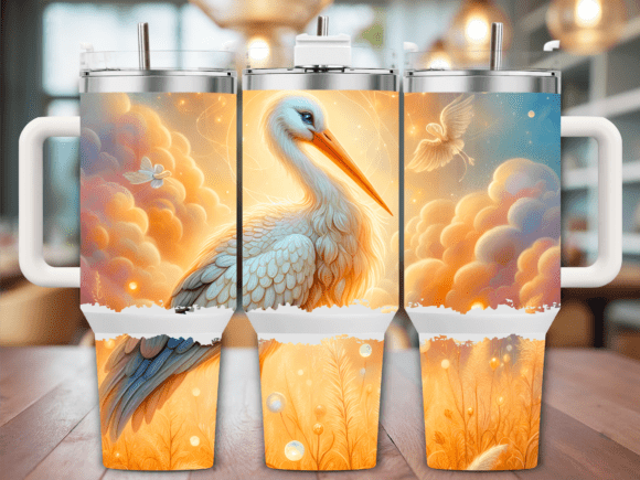 Sunset Heron with Clouds 40oz Tumbler: Graphics & Tumbler Wraps Review
