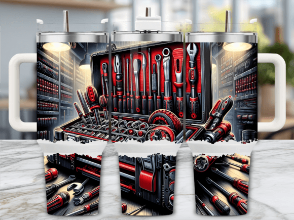Tool Box Cabinet Set 40oz Tumbler Wrap Graphics