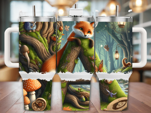 Whimsical Fox in Forest Tumbler Wraps Graphics Review